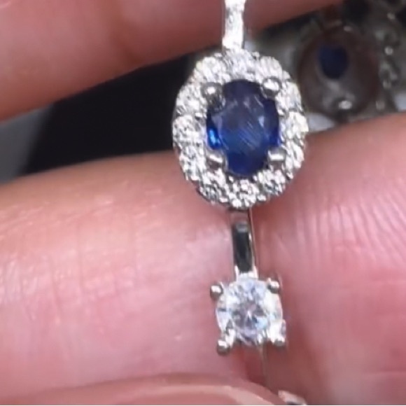 Sapphire and Moissanite 7.5- 8 “ sterling silver bracelet. Just so delicate  l - Picture 3 of 7